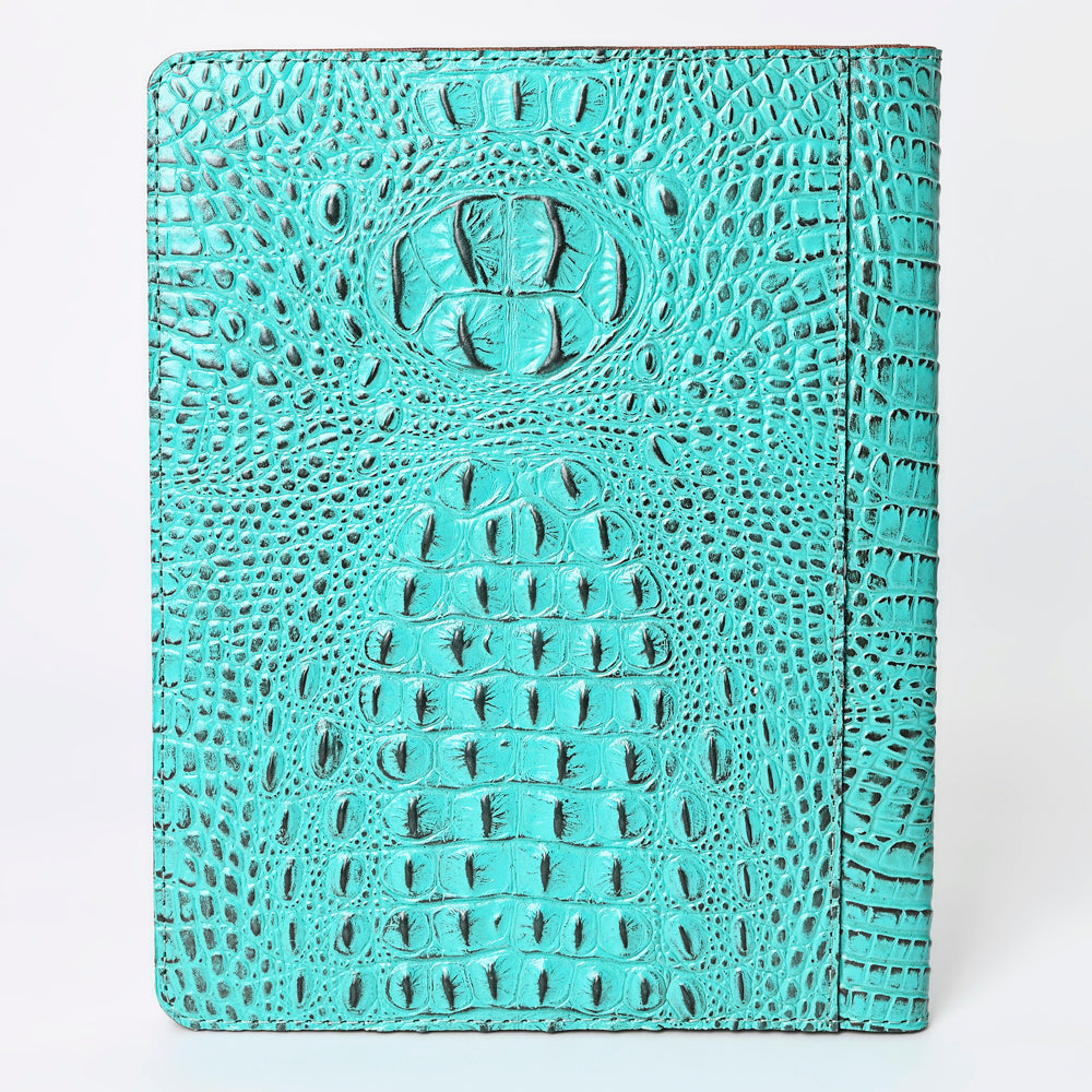 ADBG1040 Crocodile Embossed Leather Portfolio-Annie Western Cowhide Folio by American Darling
