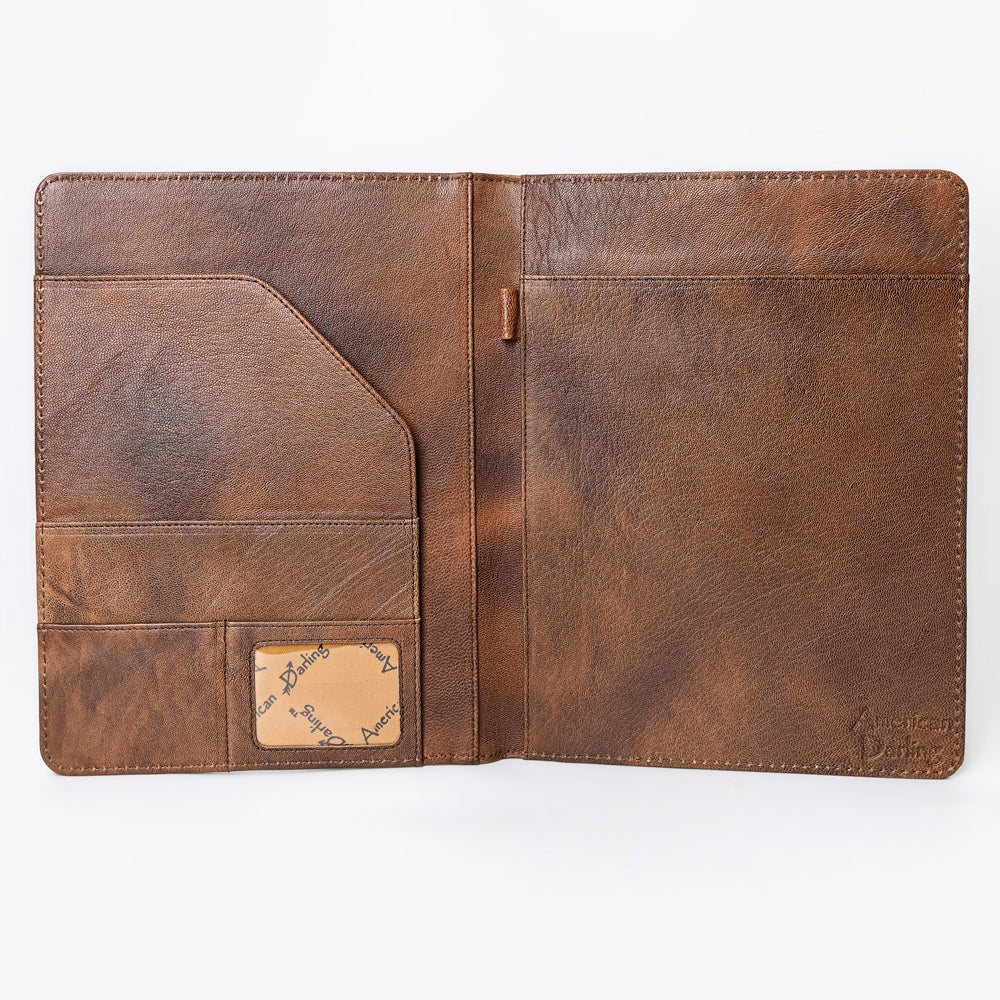 ADBG1040 Crocodile Embossed Leather Portfolio-Annie Western Cowhide Folio by American Darling
