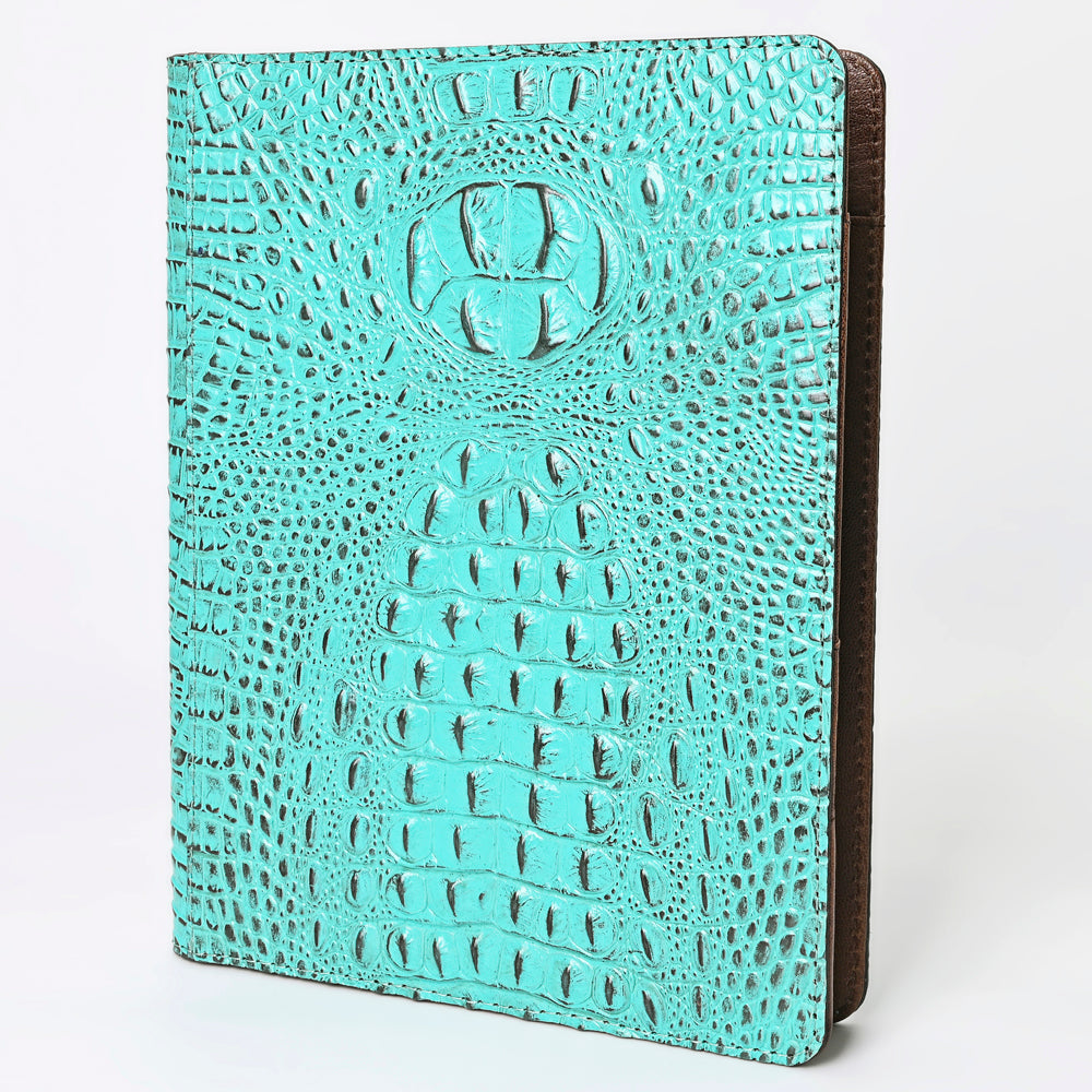 ADBG1040 Crocodile Embossed Leather Portfolio-Annie Western Cowhide Folio by American Darling