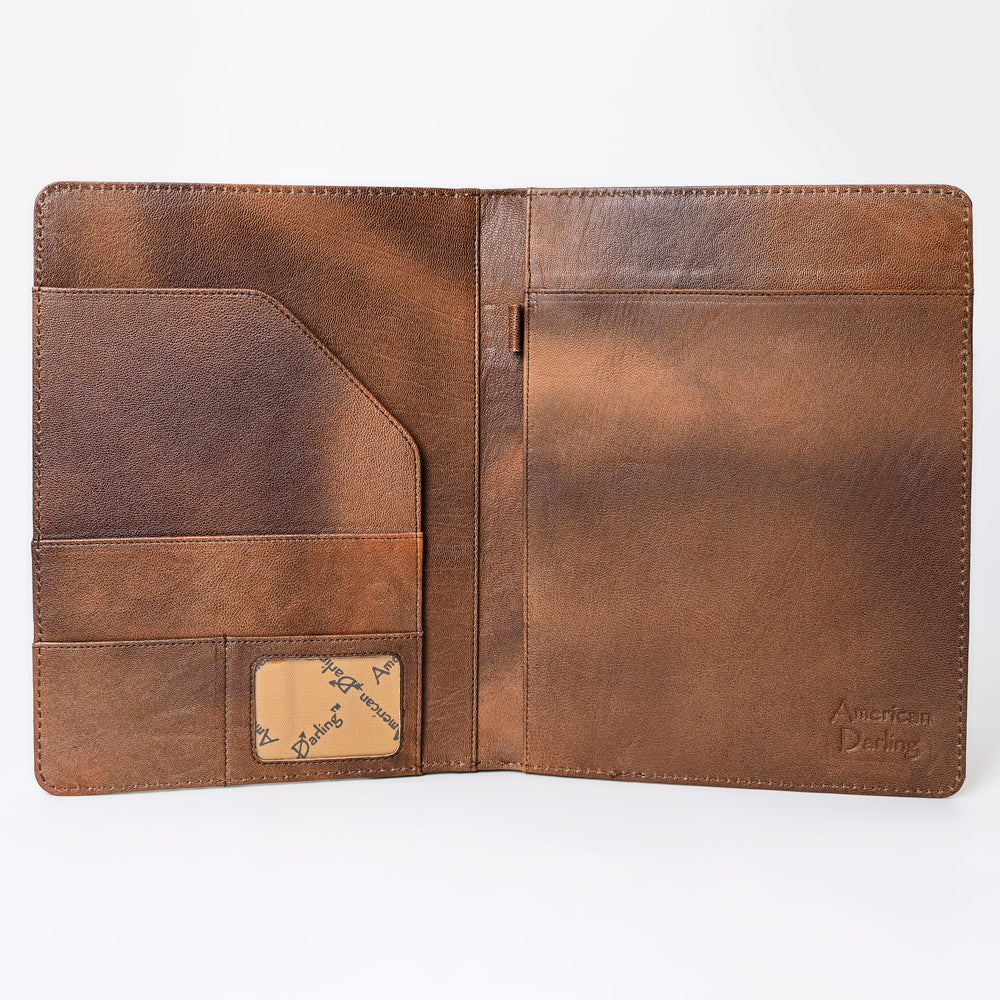ADBG1040 Crocodile Embossed Leather Portfolio-Annie Western Cowhide Folio by American Darling