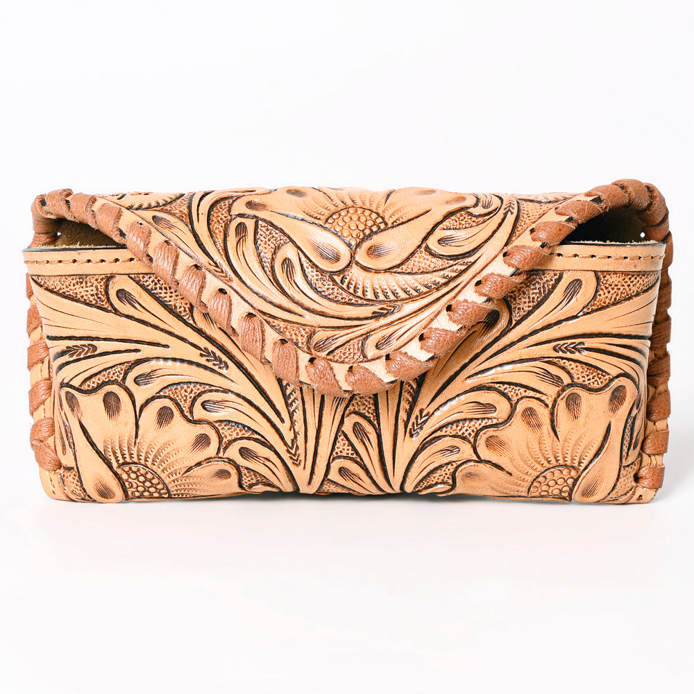 American Darling Hand Tooled Genuine Leather Western Sunglass Case