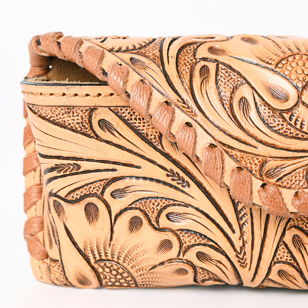American Darling Hand Tooled Genuine Leather Western Sunglass Case