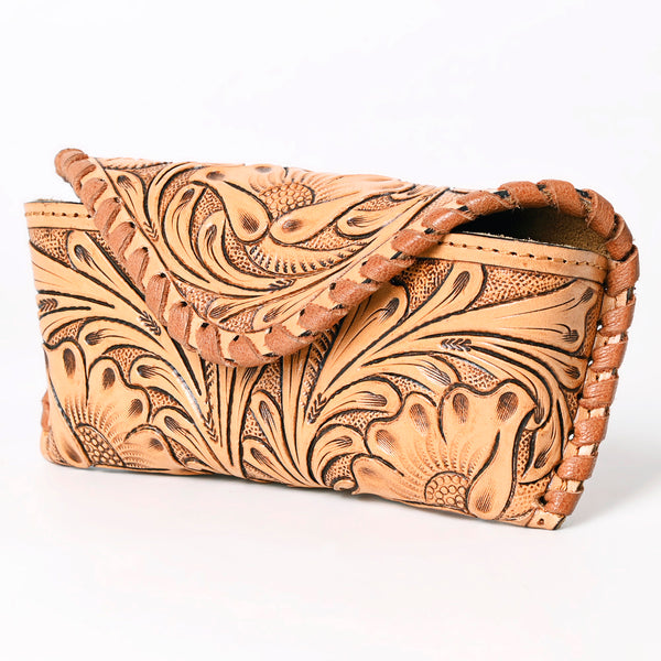 ADBG1203 Hand-Tooled Leather Sunglass Case - Floral Western Design by American Darling