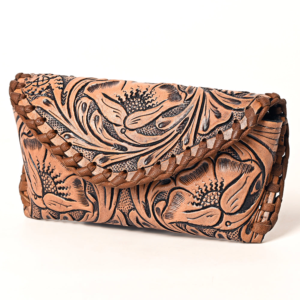American Darling Hand Tooled Genuine Leather Western Sunglass Case