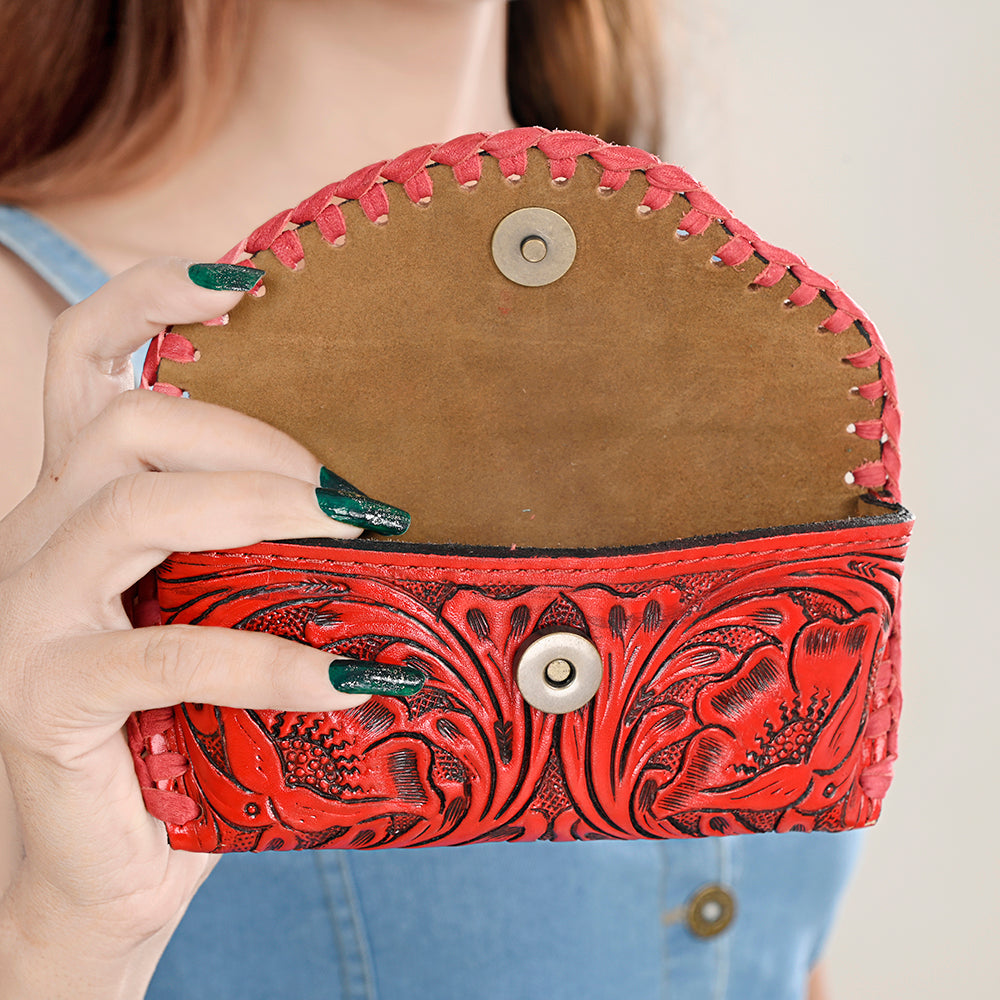 American Darling Hand Tooled Genuine Leather Western Sunglass Case