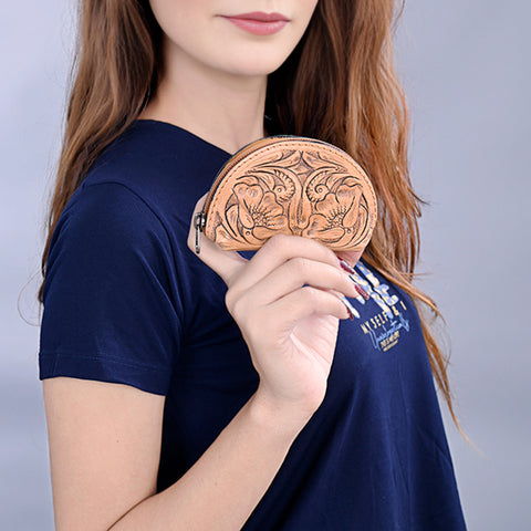 American Darling Hand Tooled Genuine Leather Western Sunglass Case