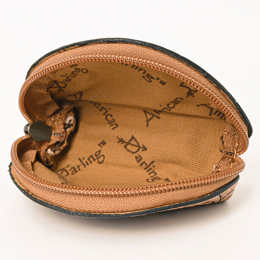 American Darling Artisan Embossed Leather Sunglass Case Featuring Floral Design