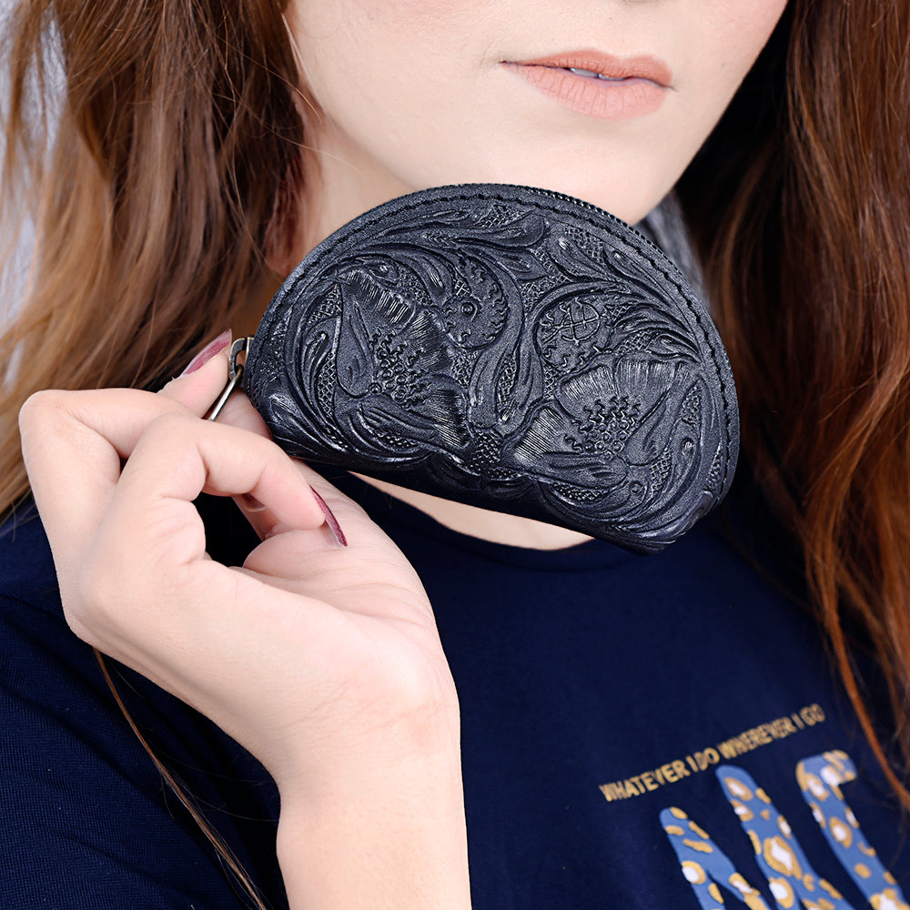 American Darling Artisan Embossed Leather Sunglass Case Featuring Floral Design