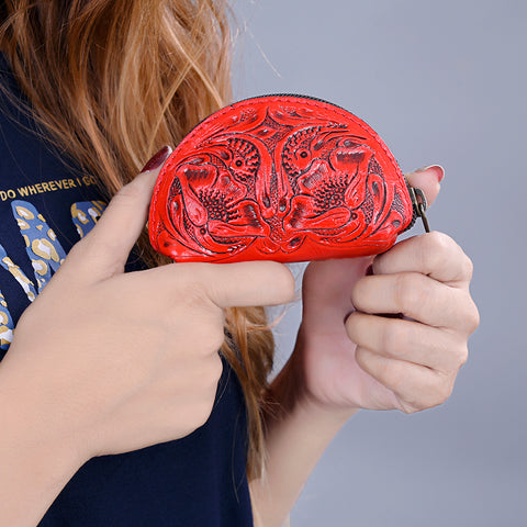 American Darling Hand Tooled Genuine Leather Western Sunglass Case