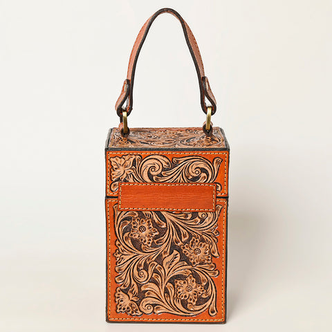 American Darling Hand Tooled Floral Carved Leather Jewelry Case Western Box