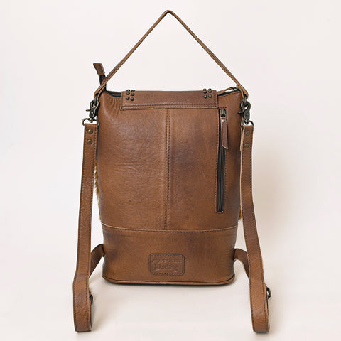 American Darling Western Hair-On Cowhide Leather Shoulder Bag with Studded Flap & Adjustable Strap
