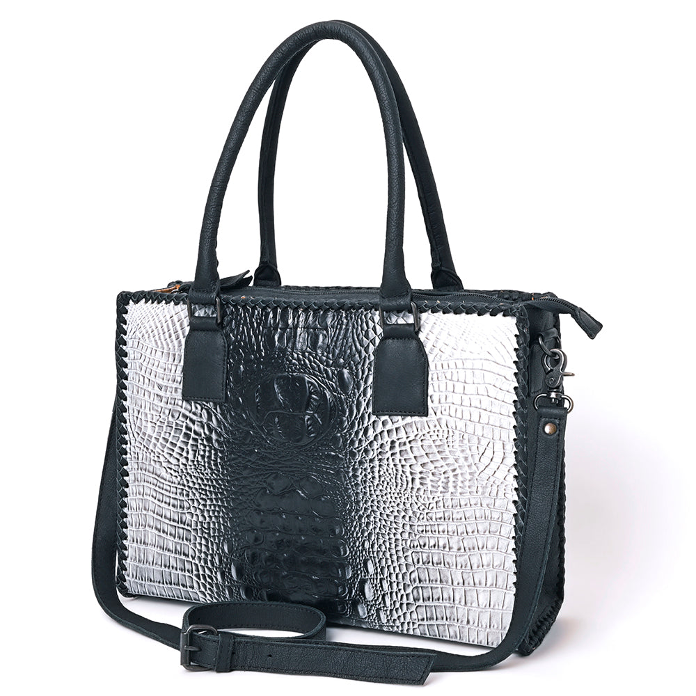 American Darling Crocodile Embossed Genuine Leather Western Tote Bag