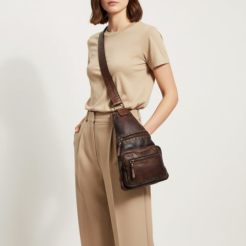 SWC191 Caldera - Full Grain Leather Sling Bag