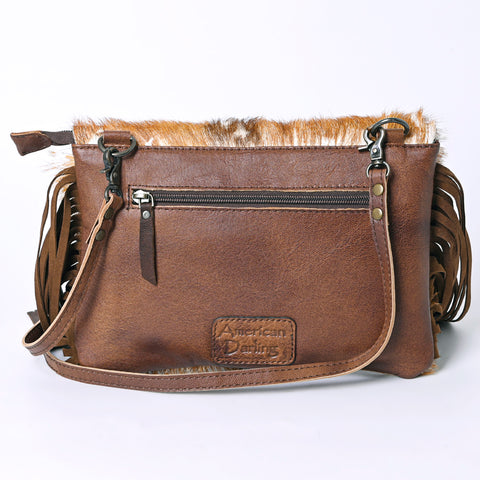 American Darling Hand Tooled Leather Small Cross body Bag with Hair-On Cowhide