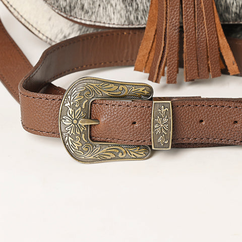 American Darling Hand Tooled Hair-On Cowhide Leather Cross body Bag