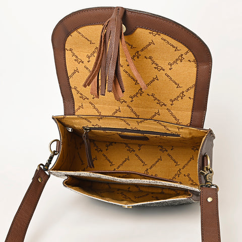 American Darling Hand Tooled Hair-On Cowhide Leather Cross body Bag