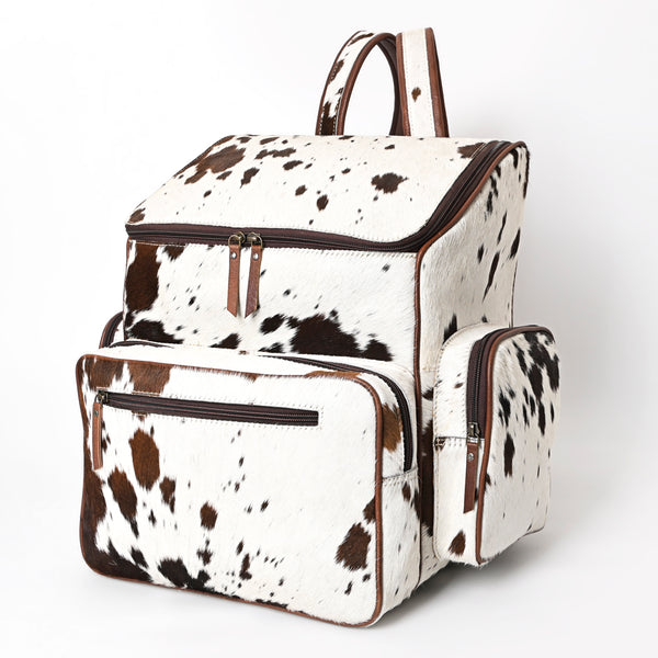 ADBG1220 Large Hair-On Cowhide Leather Backpack - Western Travel Bag
