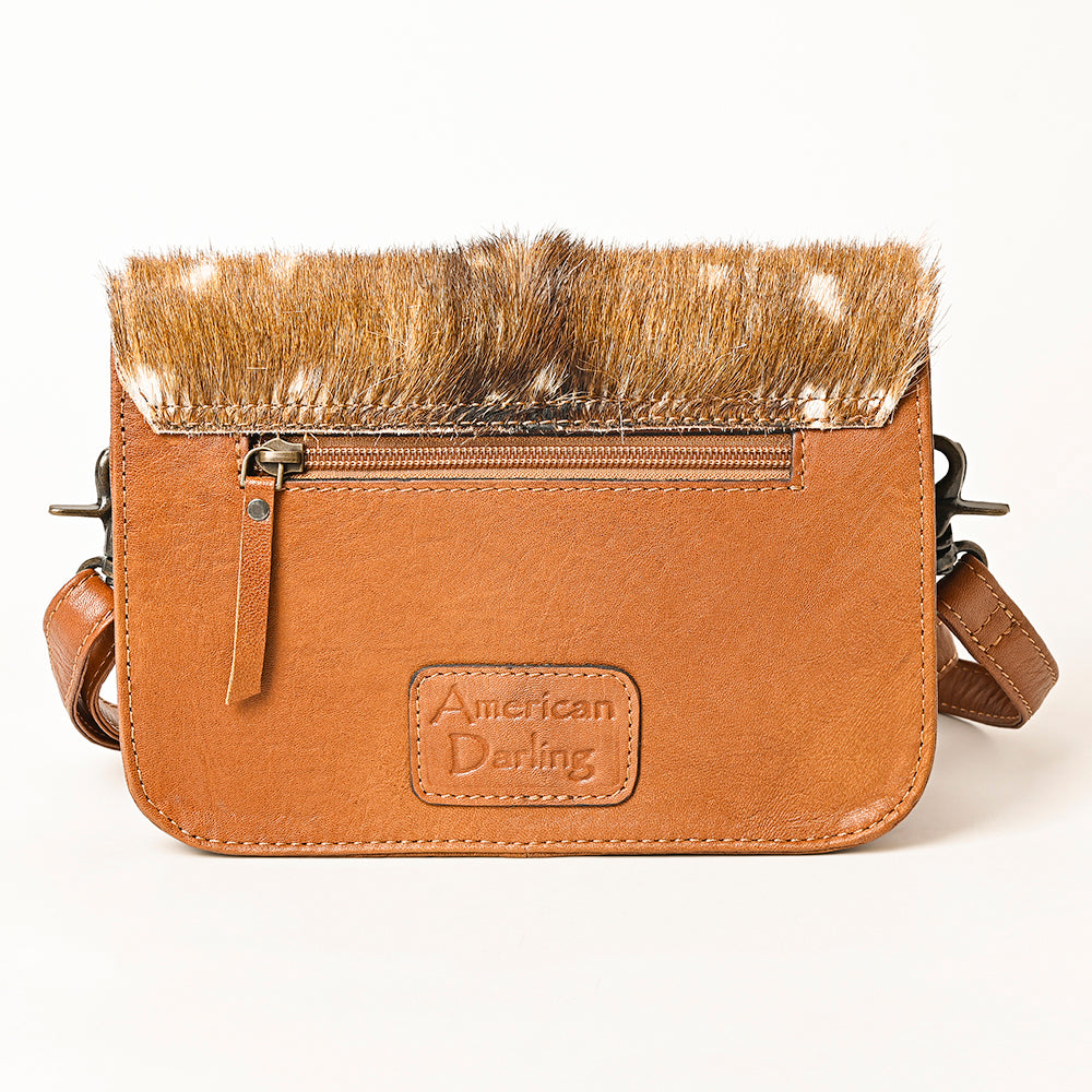 American Darling Golden Spotted Hair-On Cowhide Genuine Leather Western Crossbody Bag