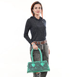 ADBGZ764 Trapezoid Western Satchel - Hand Tooled Leather Clutch Bag