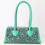 ADBGZ764 Trapezoid Western Satchel - Hand Tooled Leather Clutch Bag