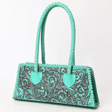 ADBGZ764 Trapezoid Western Satchel - Hand Tooled Leather Clutch Bag