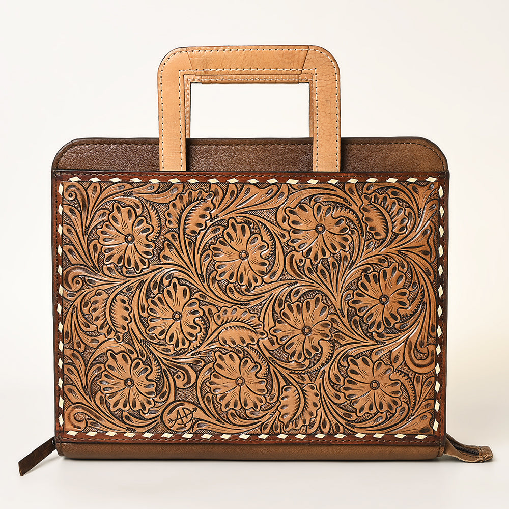American Darling Western Hand Tooled Leather Briefcase Bag Genuine Leather
