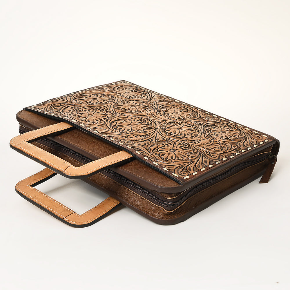 American Darling Western Hand Tooled Leather Briefcase Bag Genuine Leather