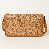 ADBG1228 Hand-Tooled Leather Holster Clutch Bag - Western Floral Design
