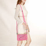 ADBG1228 Hand-Tooled Leather Holster Clutch Bag - Western Floral Design