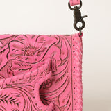 ADBG1228 Hand-Tooled Leather Holster Clutch Bag - Western Floral Design