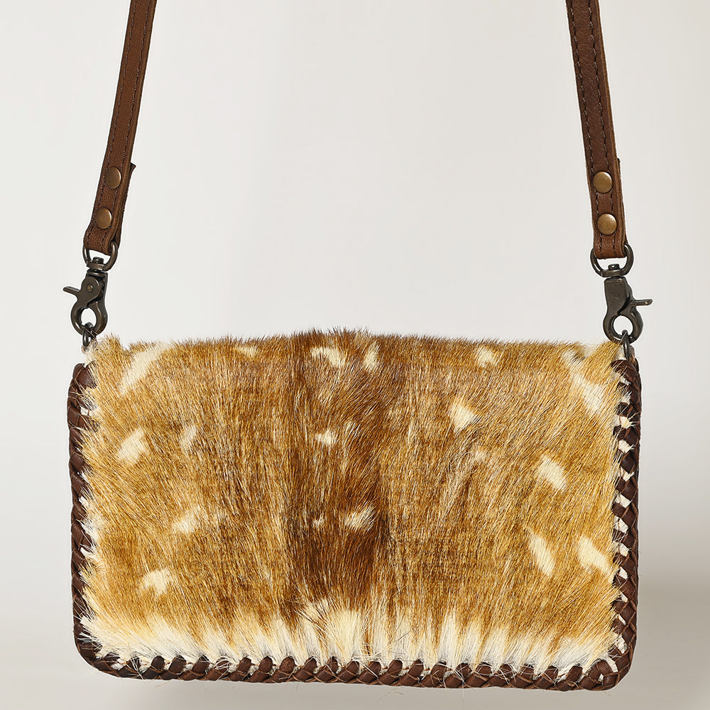 American Darling Western Leather Cowhide Clutch Bag - Genuine Hair-On Cowhide Crossbody