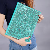 ADBG1232 Hand-Tooled Leather Portfolio - Western Floral Folio Case