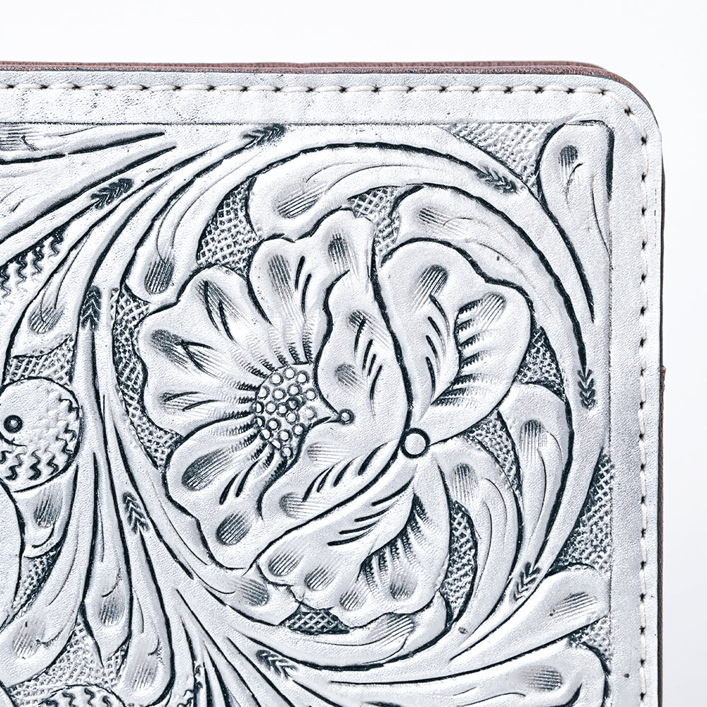 American Darling Western Hand-Tooled Leather Portfolio Bag - Floral Carved Genuine Leather Case
