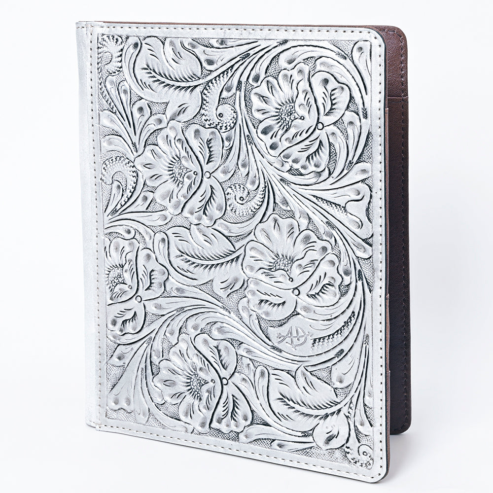 American Darling Western Hand-Tooled Leather Portfolio Bag - Floral Carved Genuine Leather Case