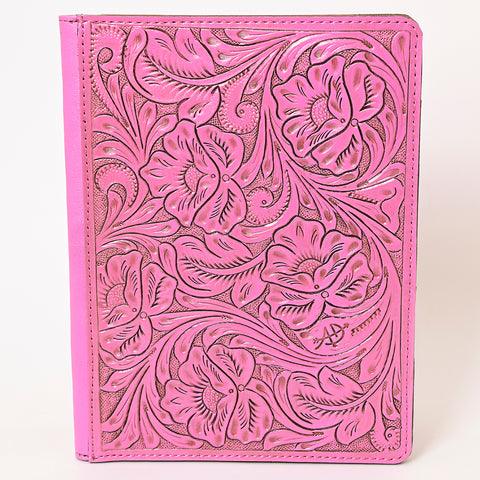 American Darling Western Hand-Tooled Leather Portfolio Bag in Pink