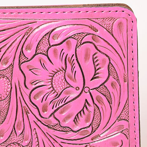 American Darling Western Hand-Tooled Leather Portfolio Bag in Pink