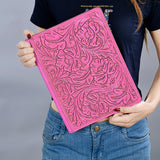 ADBG1232 Hand-Tooled Leather Portfolio - Western Floral Folio Case