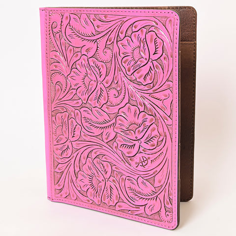 American Darling Western Hand-Tooled Leather Portfolio Bag in Pink