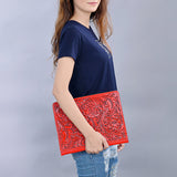 ADBG1232 Hand-Tooled Leather Portfolio - Western Floral Folio Case