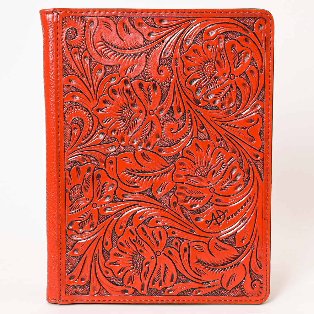 American Darling Western Hand-Tooled Leather Portfolio Bag - Floral Carved Genuine Leather Case