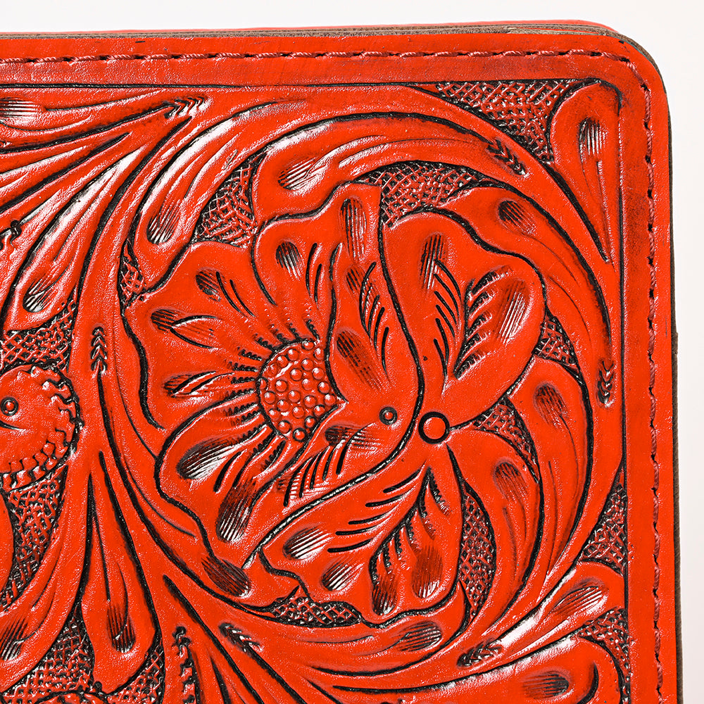 American Darling Western Hand-Tooled Leather Portfolio Bag - Floral Carved Genuine Leather Case