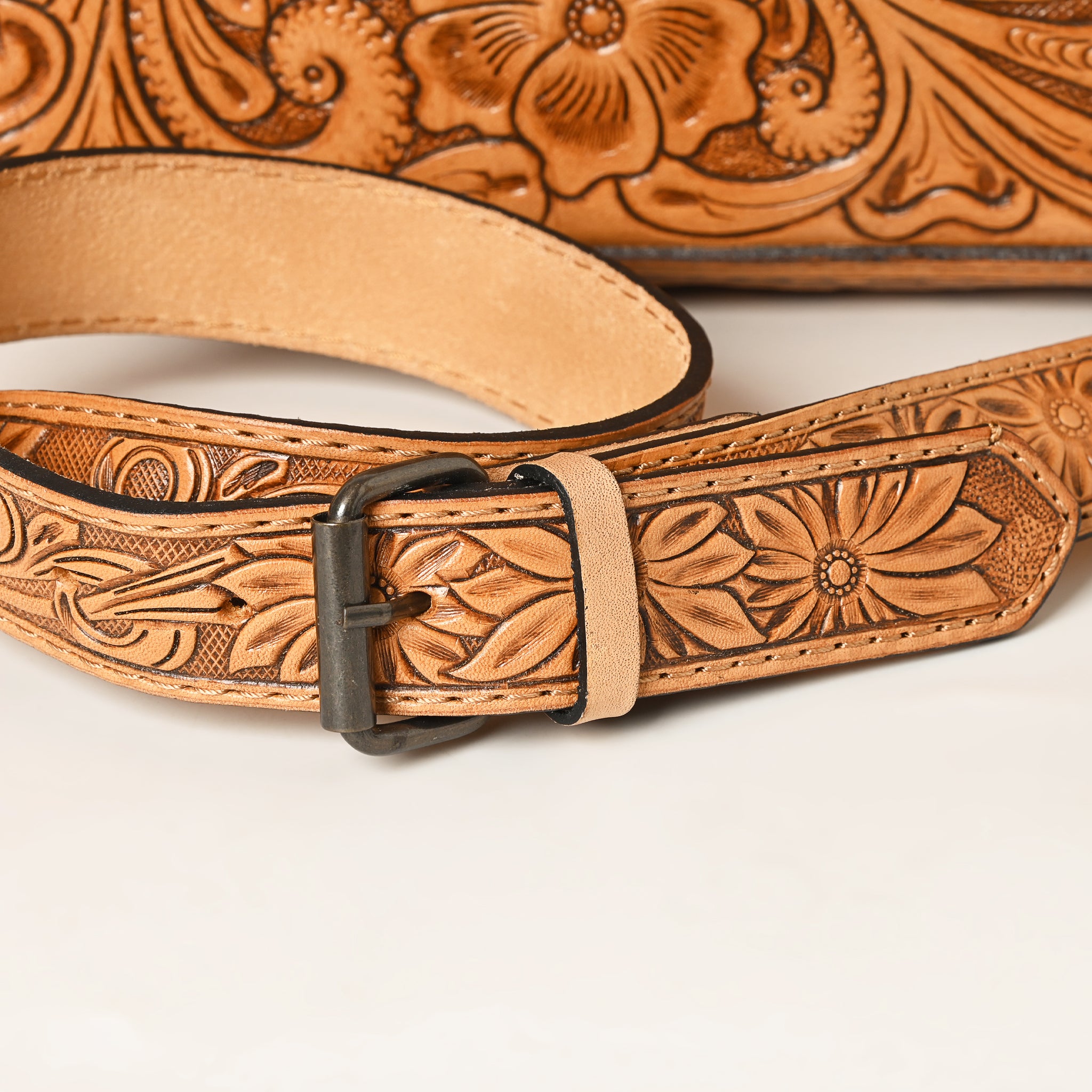 American Darling Hand-Tooled Western Leather Crossbody Bag - Genuine Floral Carved Artisan Purse