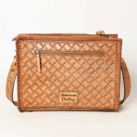American Darling Hand-Tooled Western Leather Crossbody Bag - Genuine Floral Carved Artisan Purse