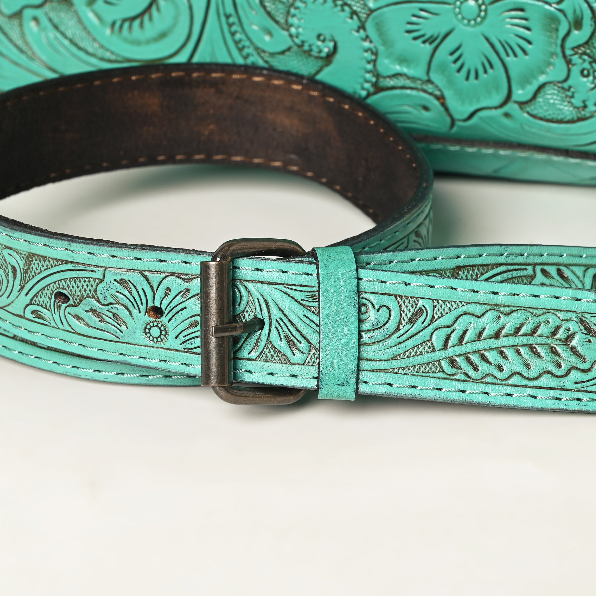 American Darling Hand-Tooled Western Leather Crossbody Bag - Genuine Floral Carved Artisan Purse