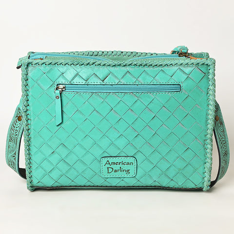 American Darling Hand-Tooled Western Leather Crossbody Bag - Genuine Floral Carved Artisan Purse