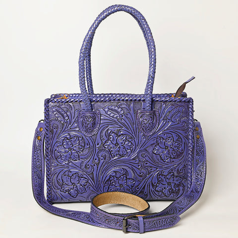 American Darling Hand Tooled Leather Tote Bag -Western Floral Carved Purse