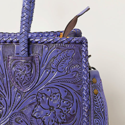 American Darling Hand Tooled Leather Tote Bag -Western Floral Carved Purse