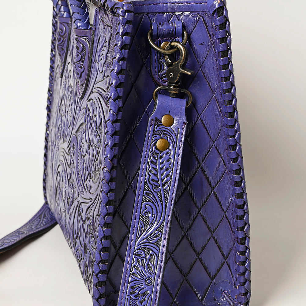 ADBG1131 Hand-Tooled Leather Tote-Western Floral Cowgirl Shoulder Bag