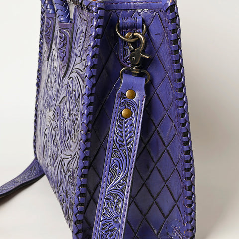American Darling Hand Tooled Leather Tote Bag -Western Floral Carved Purse