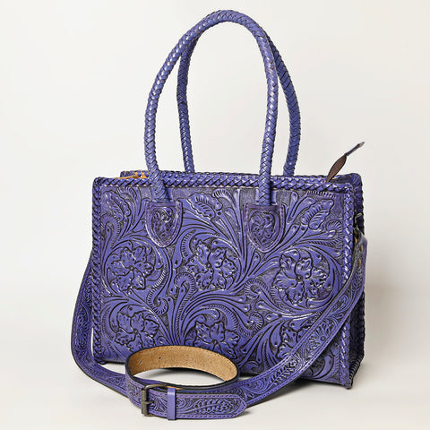 American Darling Hand Tooled Leather Tote Bag -Western Floral Carved Purse